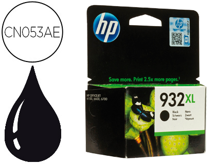 Cartouche d'encre original hp 932xl 1000 p noir