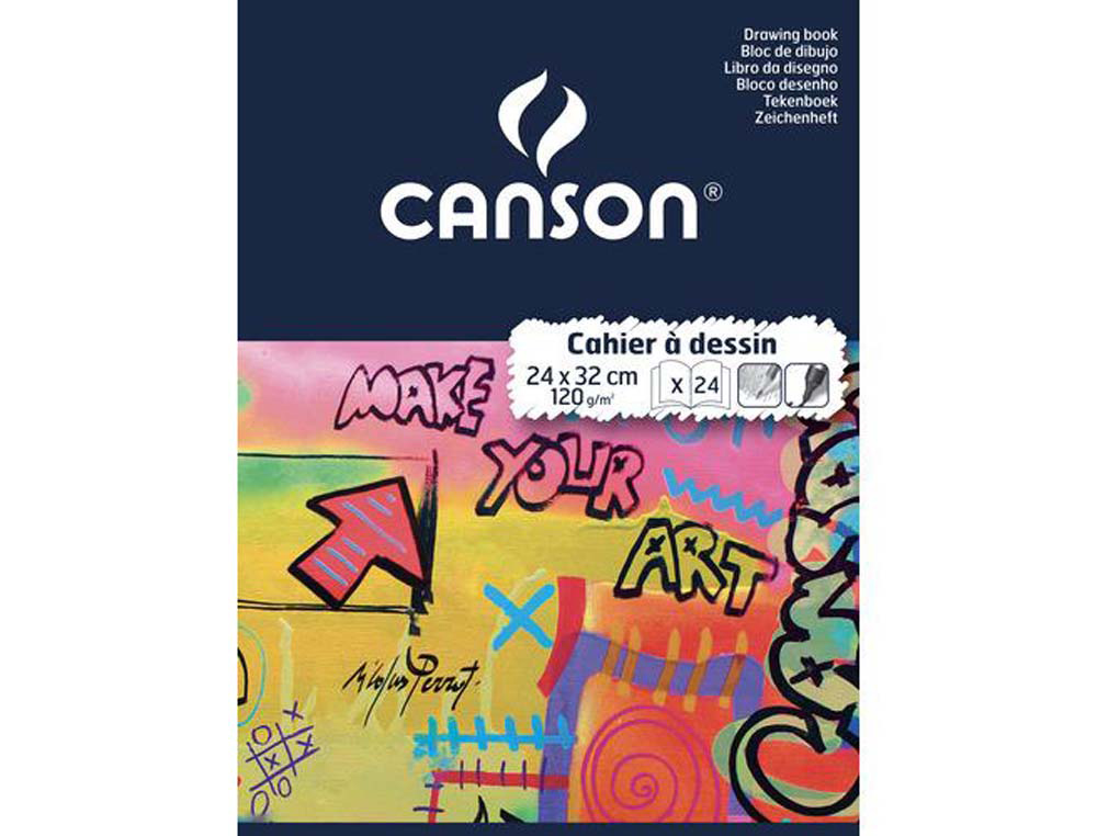 Cahier dessin piqué canson 24x31,5cm 24 pages 120g uni