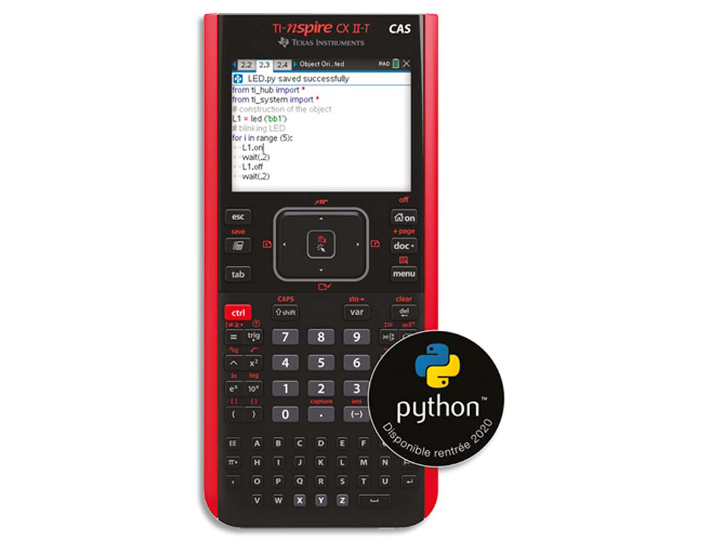 Calculatrice texas instruments graphique ti-nspire cx ii-t maths scientifique partage écran 4 python par mise à jour os