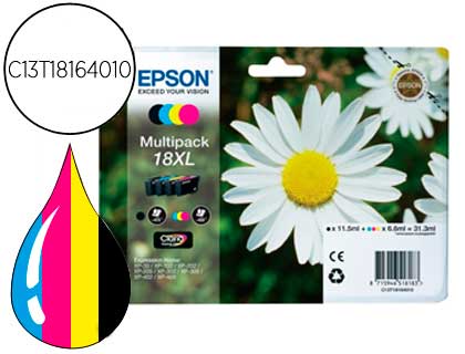 Cartouche d'encre original epson c13t18164010 noir/cyan/magenta/jaune pack 4 couleur