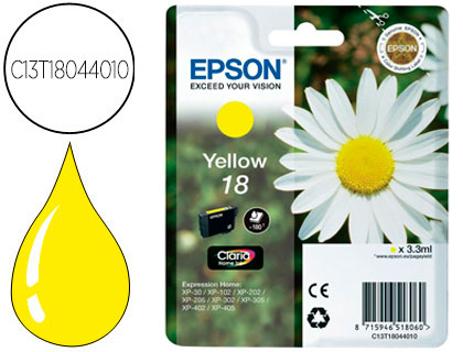 Cartouche d'encre original epson c13t18044010 175 p jaune
