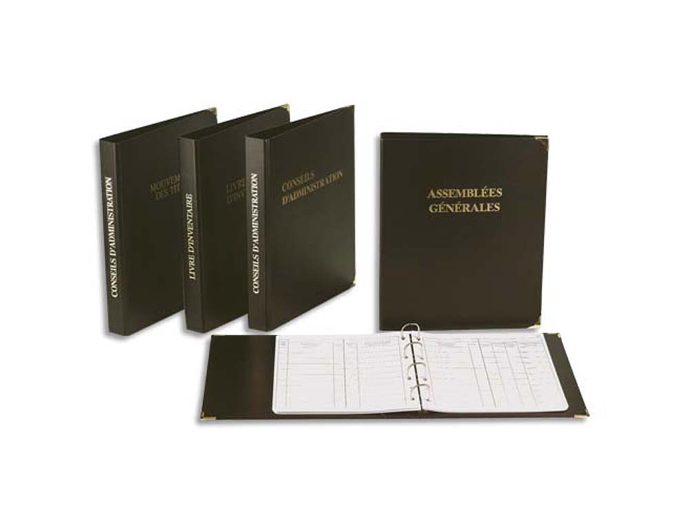 Classeur assemblee generale exacompta format 32x26cm coloris noir avec 1 recharge 100 feuilles