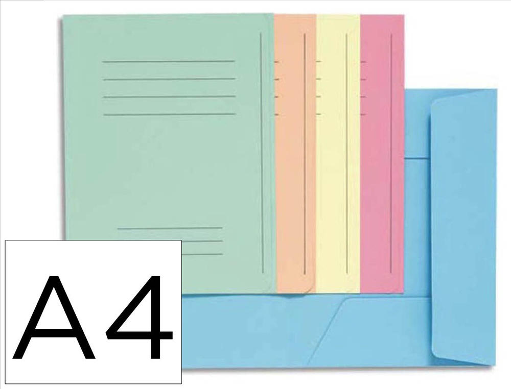 Chemises pre-imprimees 3 rabats exacompta super 250 carte 210g coloris assortis paquet 50 unites