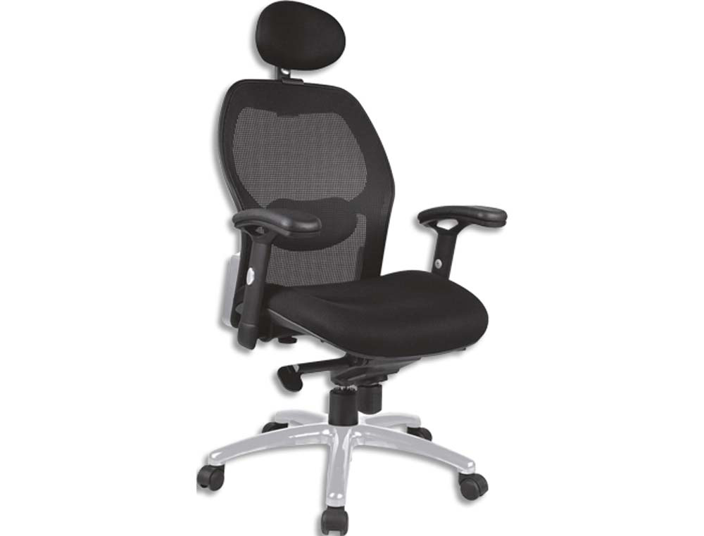 Fauteuil tempo dossier resille assise mesh noir mecanisme basculant decale accoudoirs reglables