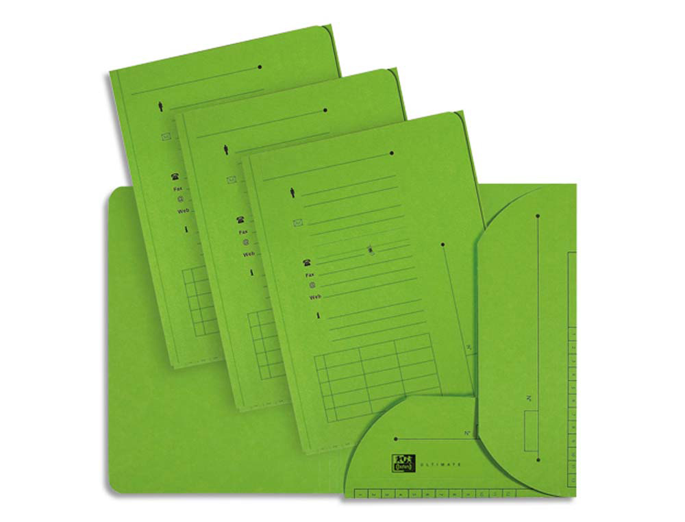 Chemises oxford hv ultimate · kraft 240 g · format a4 · 2 rabats · coloris vert vif · paquet de 25