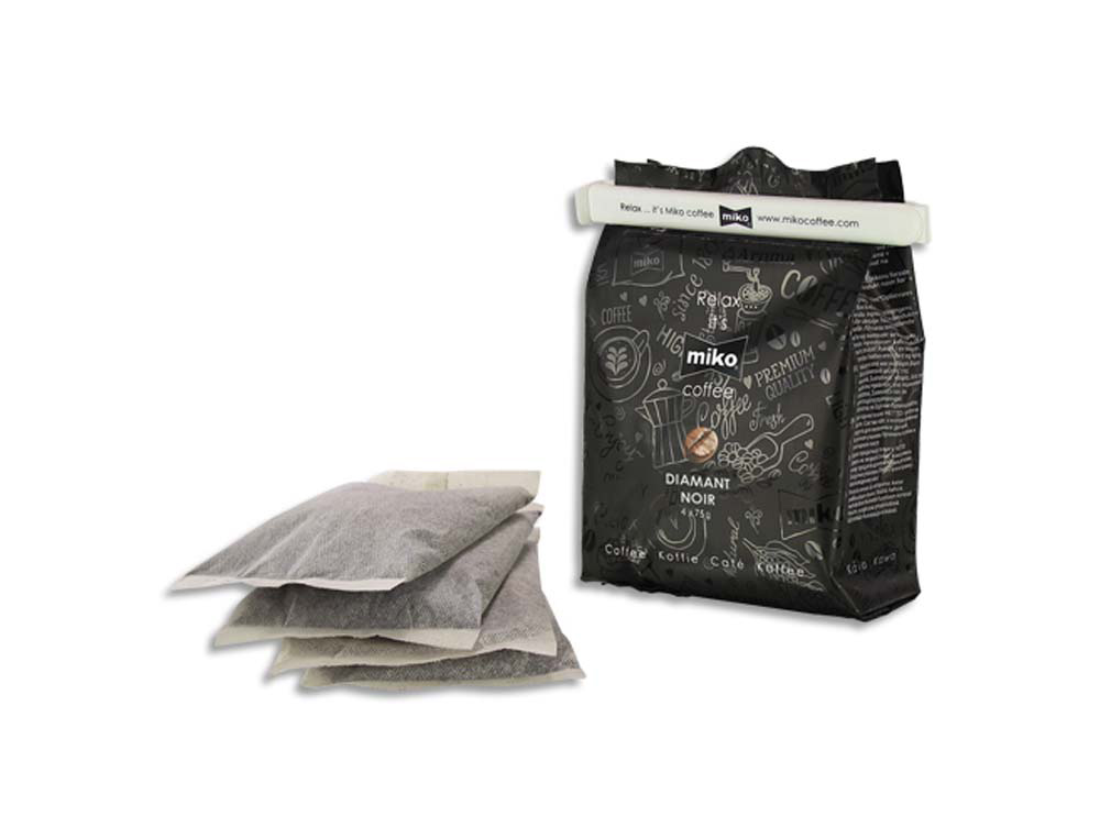 Filtres doses cafe diamant noir miko 100% arabica pour machine miko 151 carton 36 unites