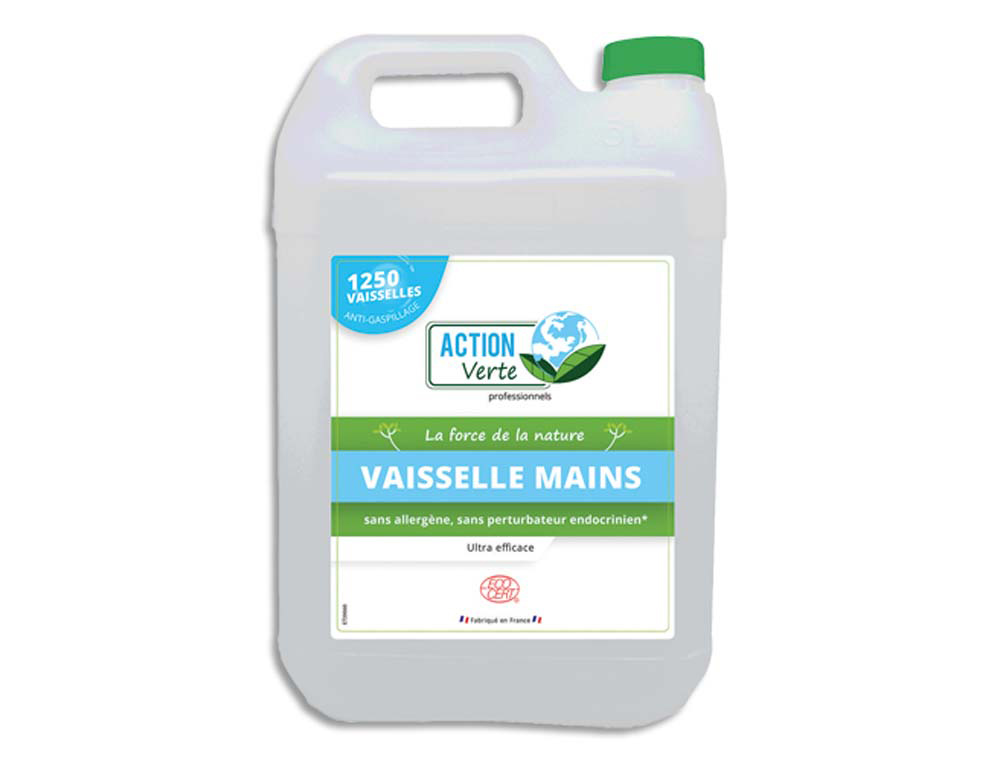 Liquide vaisselle action verte formule professionnelle ecolabel 0% parfum bidon 5 l