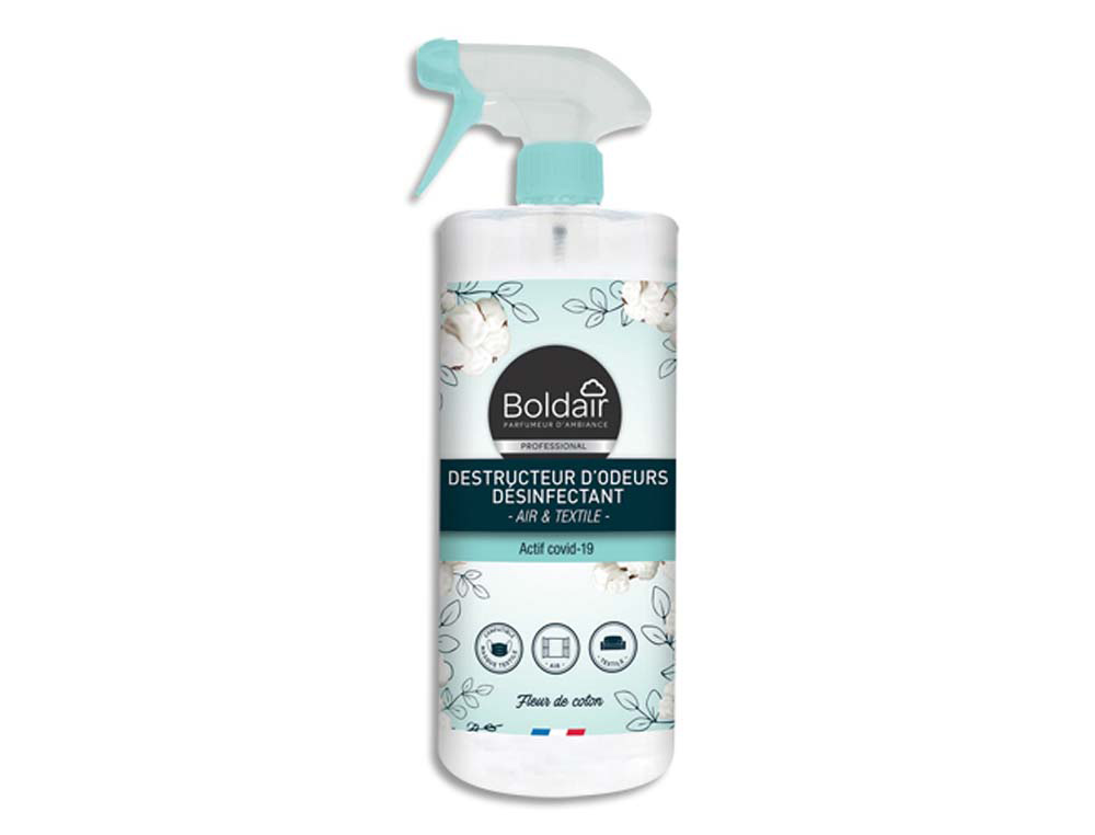 Destructeur d odeurs desinfectant boldair parfum fleurs de coton 500 ml