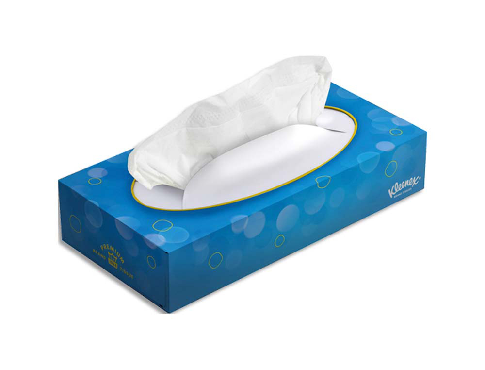 Mouchoirs kleenex 3 plis format rectangulaire coloris blanc dimensions l23 x h4,6 x p11,4 cm boîte 72 unites