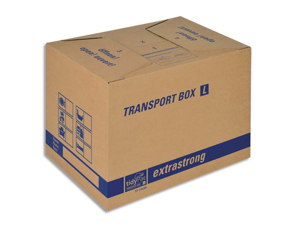 Carton de demenagement tidypac double cannelure format l dim l50 x h35 x p35,5 cm coloris brun