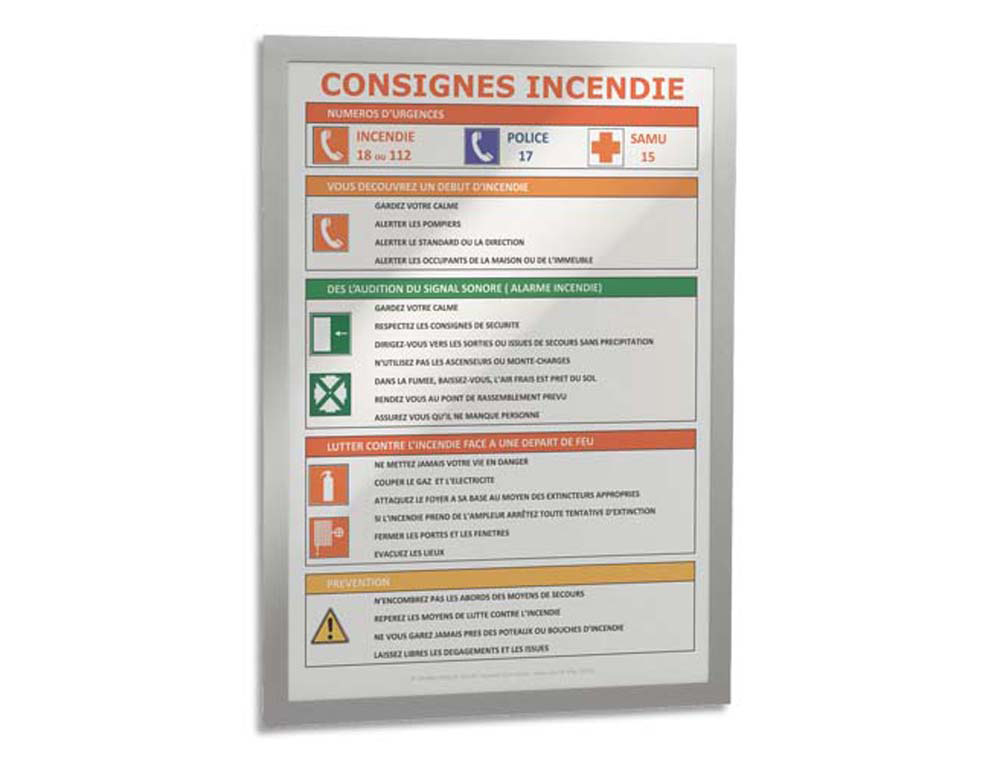 Cadres d affichage mural duraframe durable format a4 adhesifs et repositionnables coloris argent 10 unites
