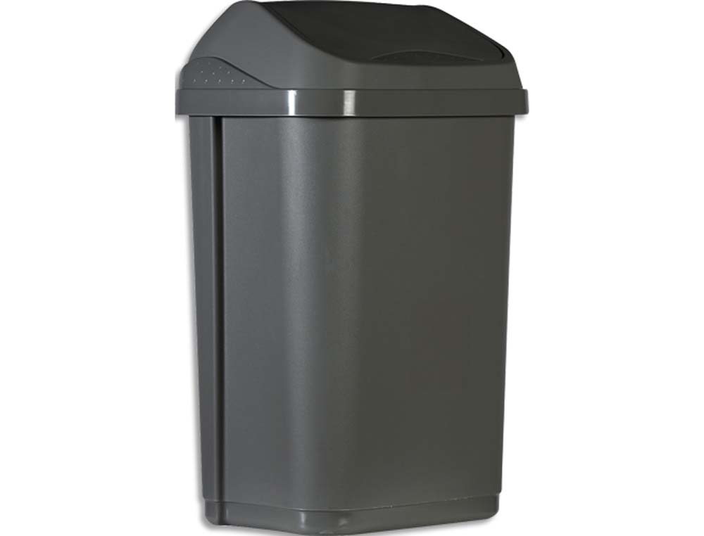 Collecteur a couvercle basculant probbax coloris gris 50 l