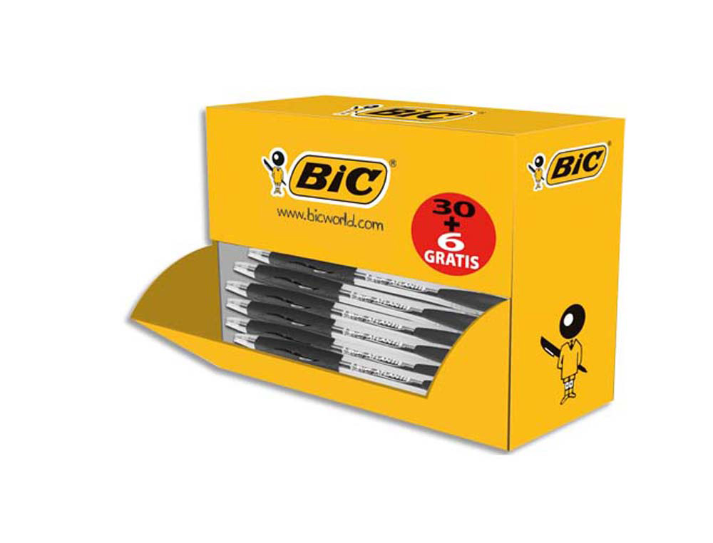Stylos bille bic atlantis classic noir pointe moyenne boîte 30 + 6