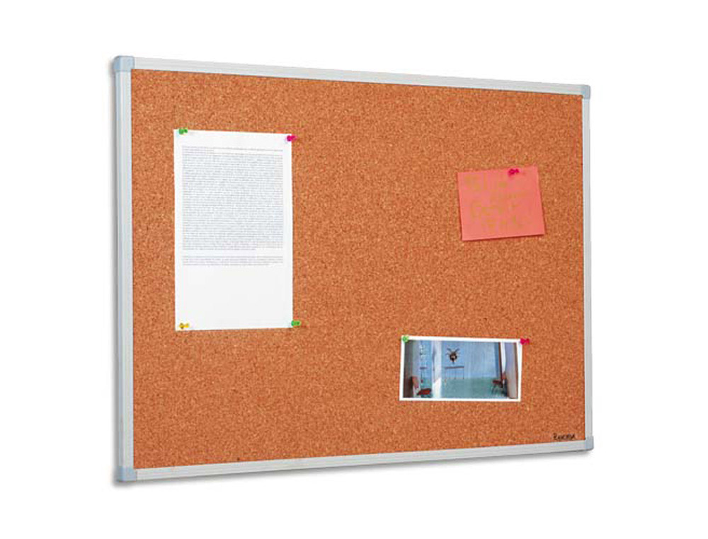 Tableau d affichage liege bi office cadre pvc gris format 120 x 90 cm
