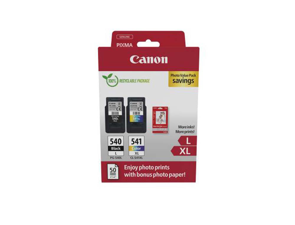 Cartouche d'encre original canon 540 noir/cyan/magenta/jaune pack 2 couleur