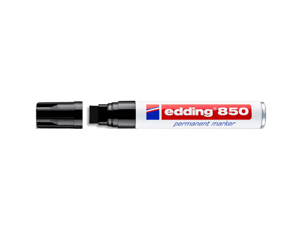 Marqueur permanent edding 850 pointe biseautée corps aluminium coloris noir