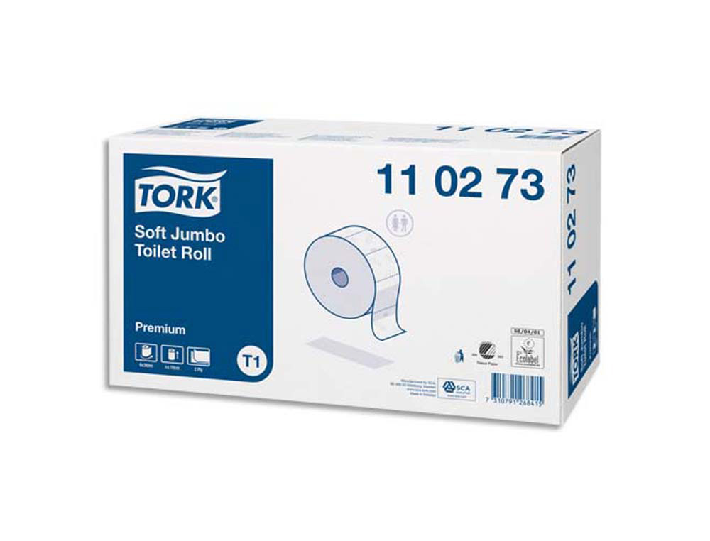 Papier toilette tork maxi jumbo premium blanc 2 plis longueur 360 m lot 6