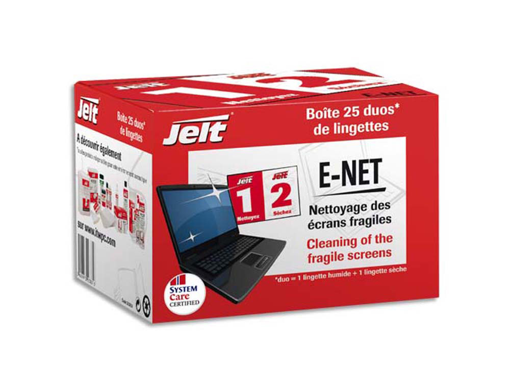Lingettes écran jelt e-net boîte 25