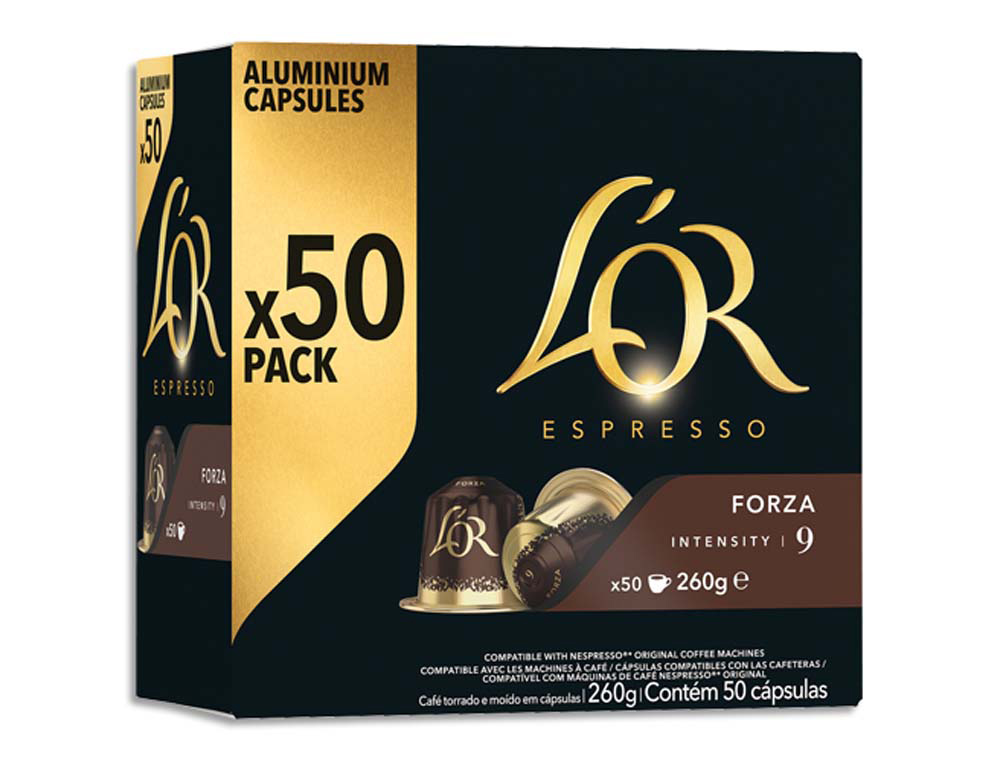 Dosettes cafe l or espresso forza boite 50 unites