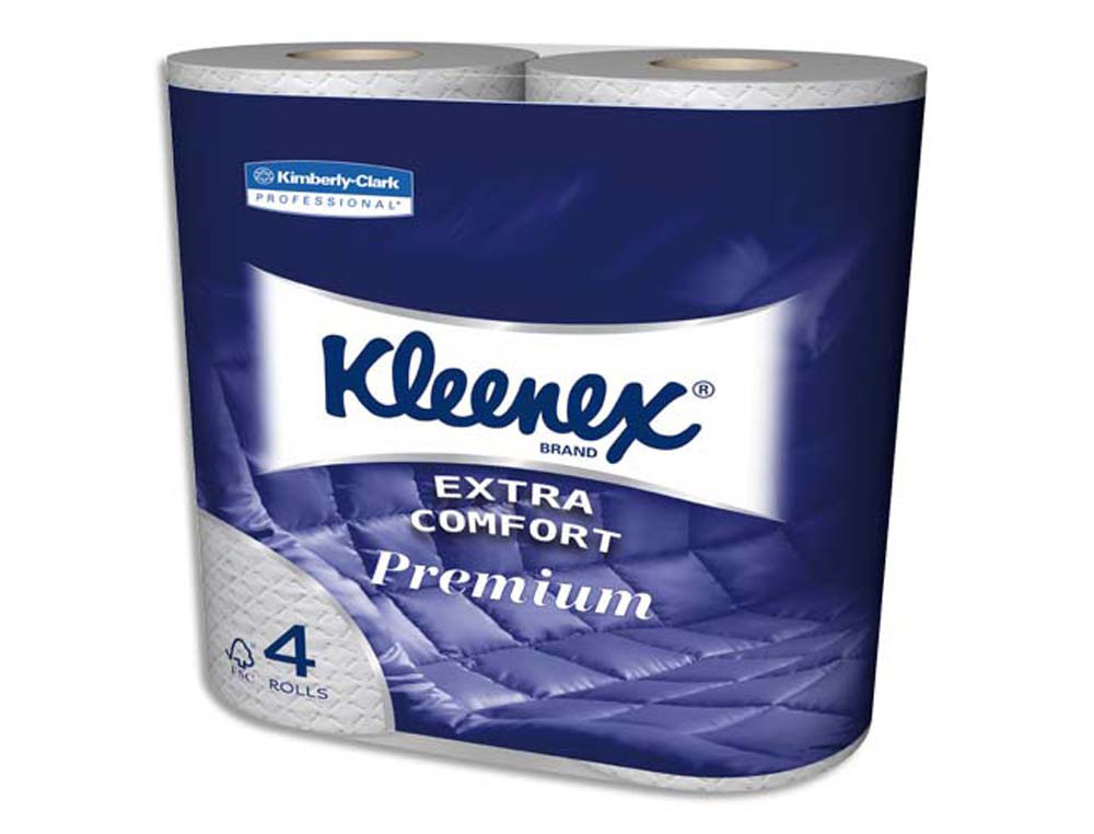 Papier toilette kleenex blanc 4 plis 160 formats lot 4 rouleaux