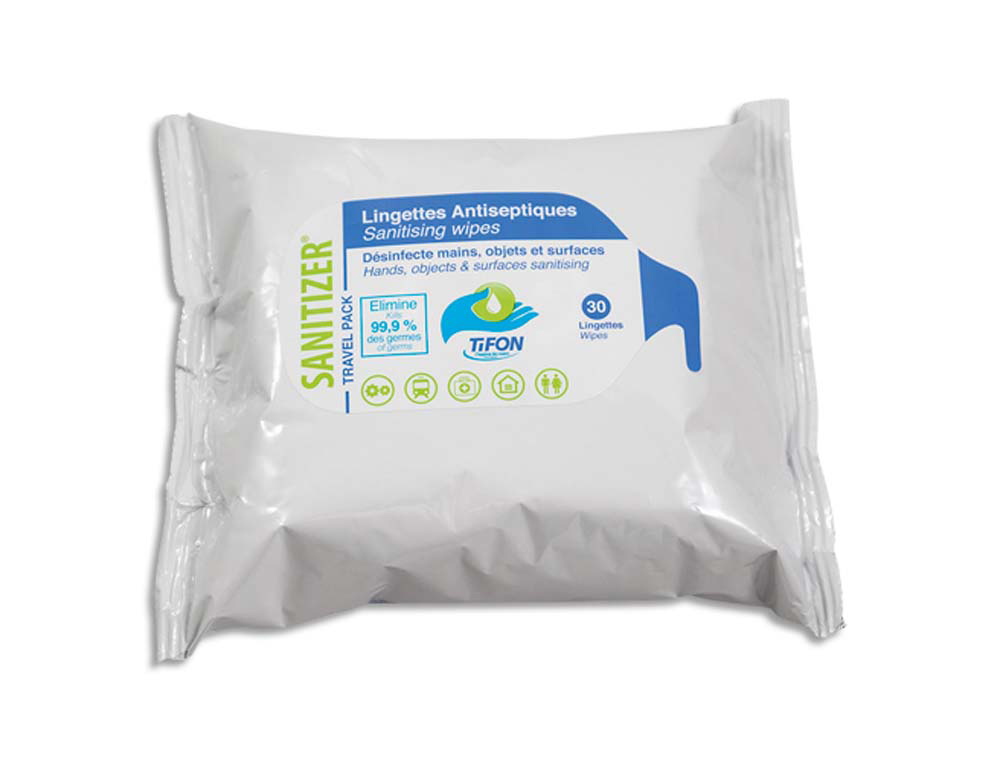 Lingettes humides désinfectantes tifon 20 x 20 cm paquet 30