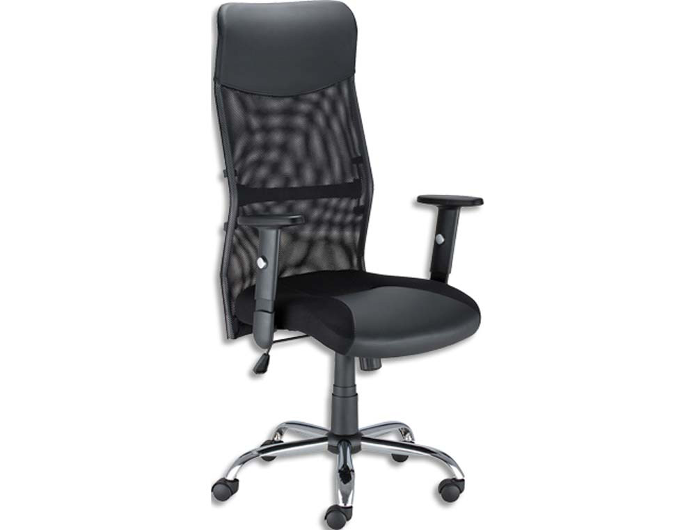 Fauteuil de bureau hit dossier haut en résille avec appui-tête mécanisme basculant coloris noir
