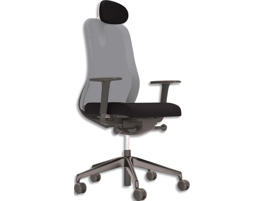 Fauteuil de bureau nowy styl souly mécanisme synchrone assise noire dossier résille grise