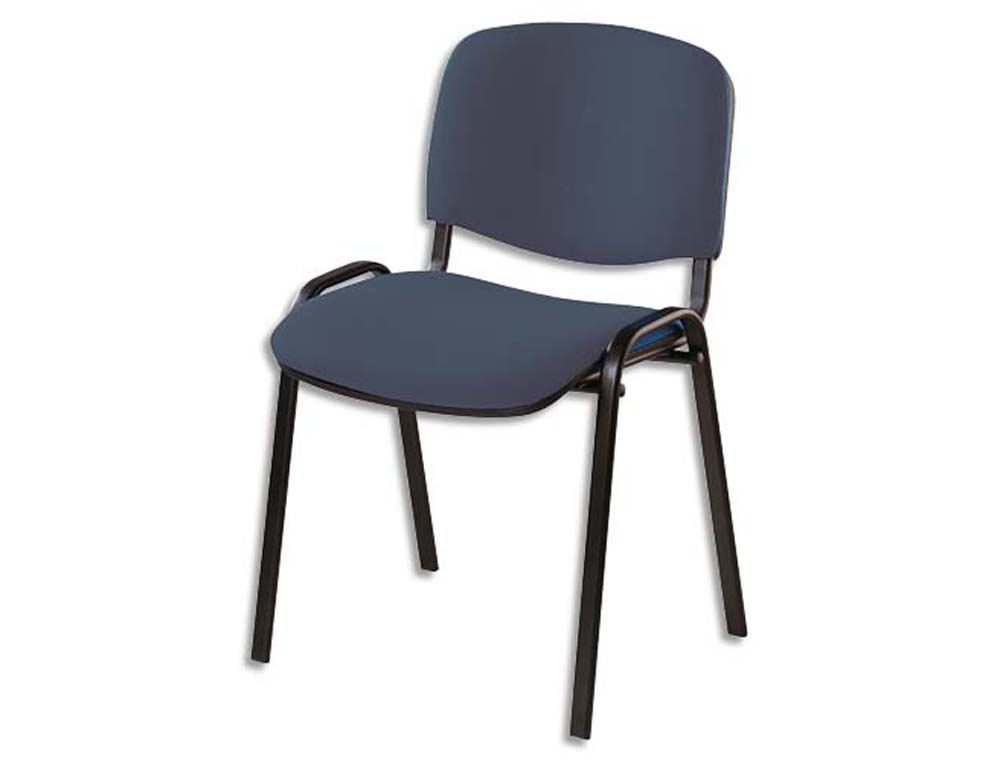 Chaise de conférence iso classic tissu polyfibre gris anthracite structure métal noir