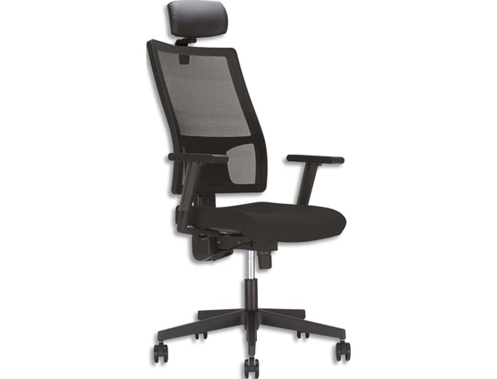 Siège de bureau nowy styl square dossier résille assise tissu noir mécanisme synchrone