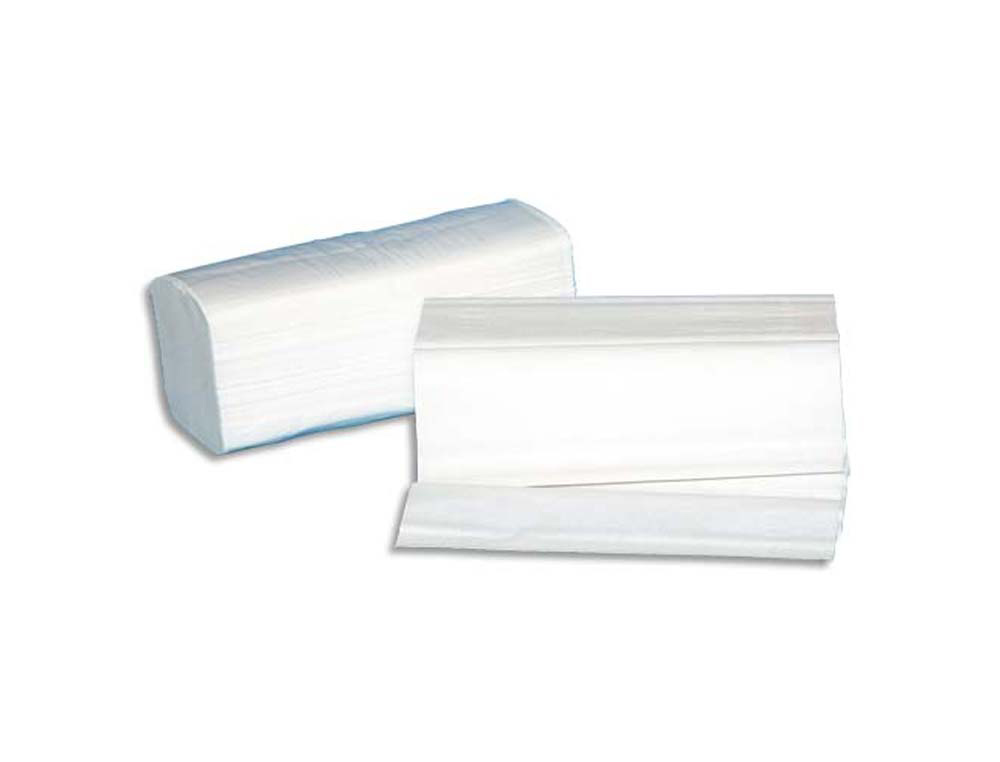 Essuie-mains blanc 2 plis pliage en w format 22 x 35 cm colis 30 paquets de 100 pour distributeur h2