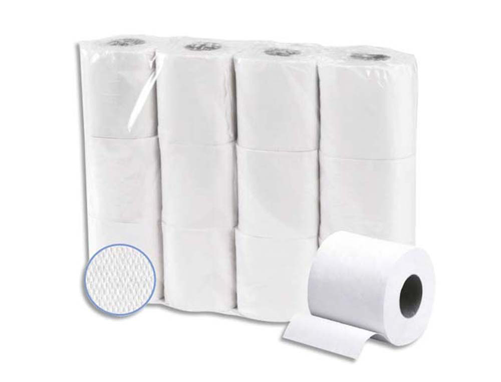 Papier toilette blanc extra ouate recyclé 2 plis 200 feuilles lot 48 rouleaux
