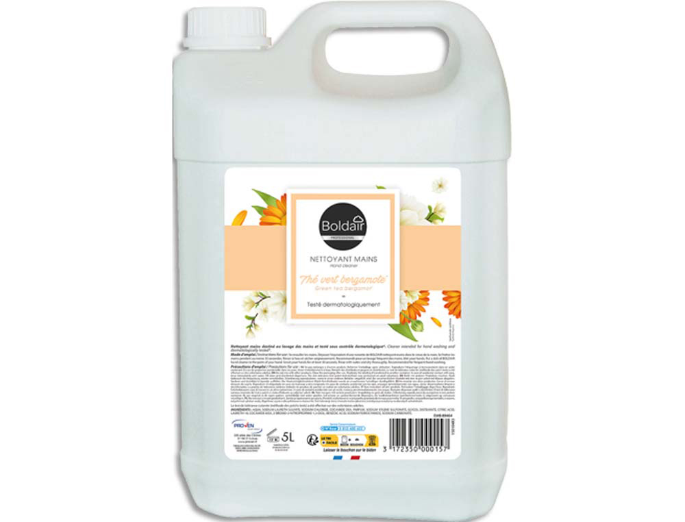 Crème lavante mains boldair parfum thé vert bergamote bidon 5 l