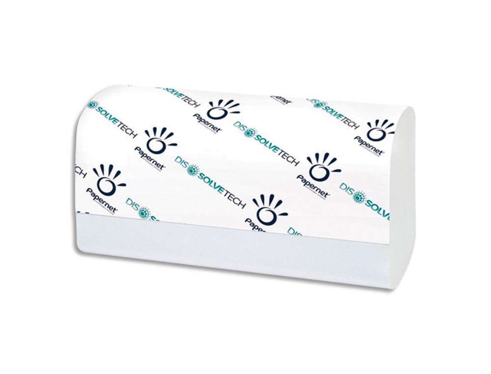 Essuie-mains papernet dissolvetech blanc 2 plis pliage en z format 20 x 20 cm colis 20 paquets de 200