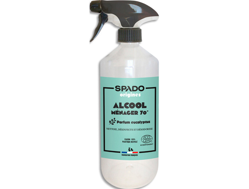 Spray dégraissant spado gel alcool ménager parfum eucalyptus flacon 750 ml