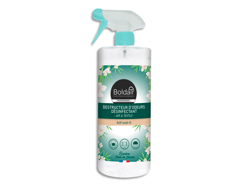 Destructeur d odeurs desinfectant boldair 500 ml parfum bambou jasmin