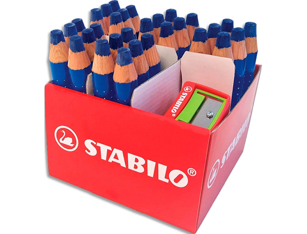 Marqueurs bois markdry stabilo coloris bleu avec 2 taille crayons boite de 30