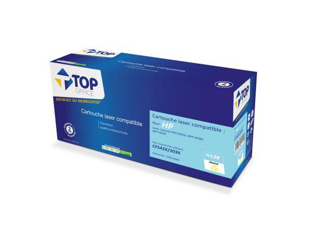 Toner laser compatible top office hp cf542x 2500 p jaune