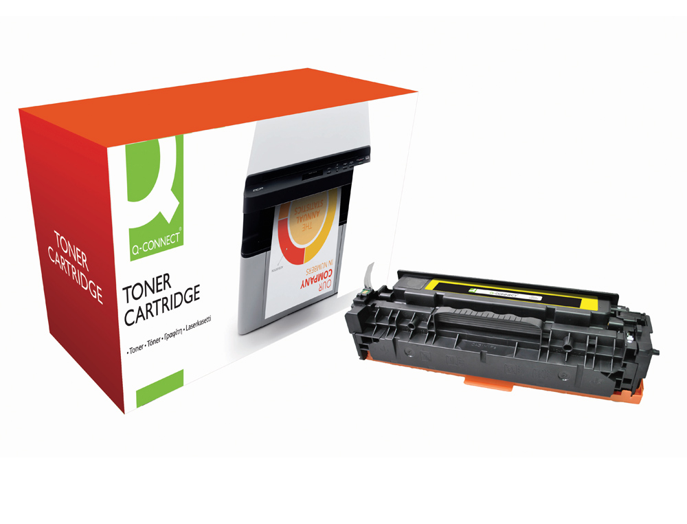 Toner laser compatible q-connect hp cc532a 2800 p jaune