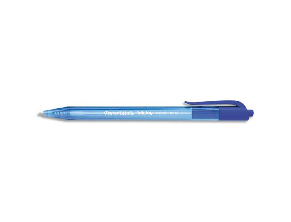Stylo-bille paper mate inkjoy 100 écriture moyenne 0.7mm encre ultra douce résiste bavures rétractable coloris bleu