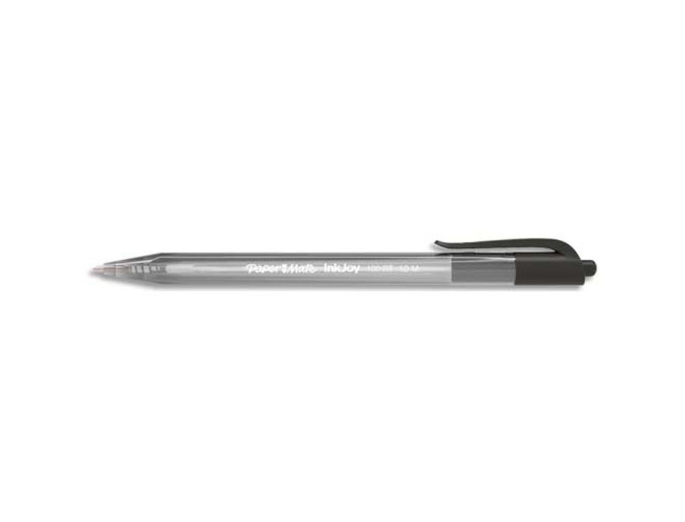 Stylo-bille paper mate inkjoy 100 écriture moyenne 0.7mm encre ultra douce résiste bavures rétractable coloris noir