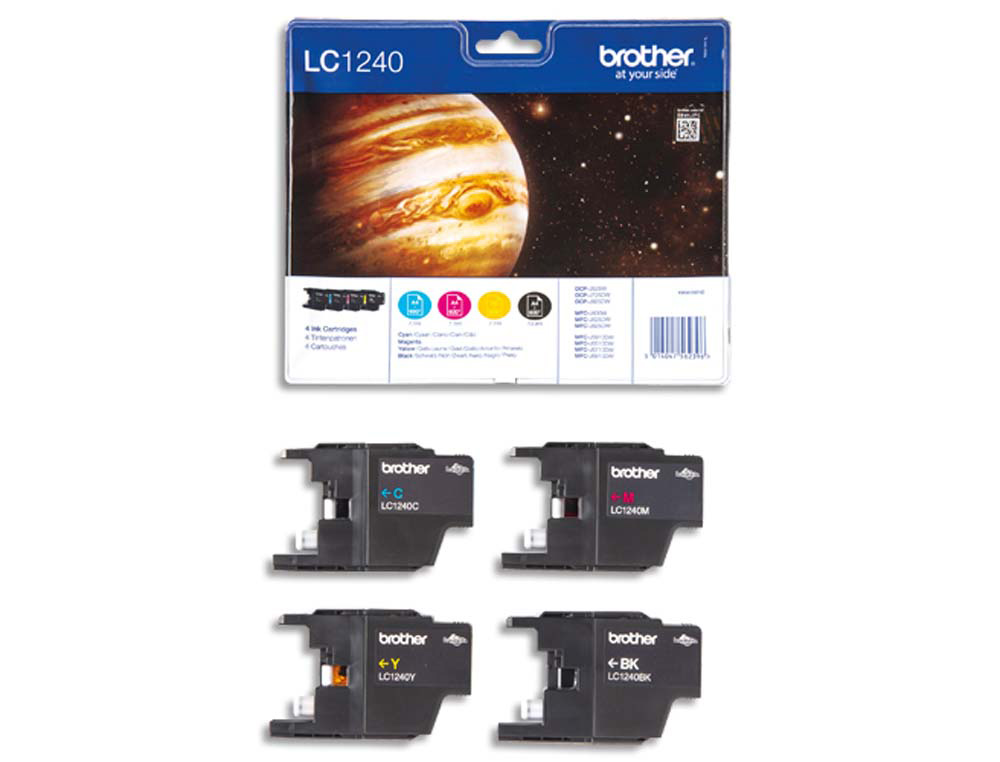 Cartouche d'encre original brother lc1240valbp noir/cyan/magenta/jaune pack 4 couleur