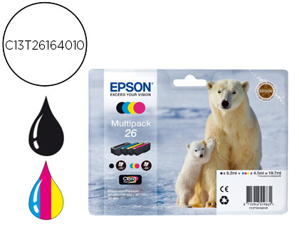 Cartouche d'encre original epson c13t26164010 noir/cyan/magenta/jaune pack 4 couleur