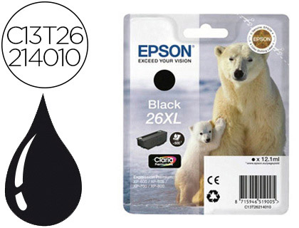 Cartouche d'encre original epson c13t26214010 500 p noir