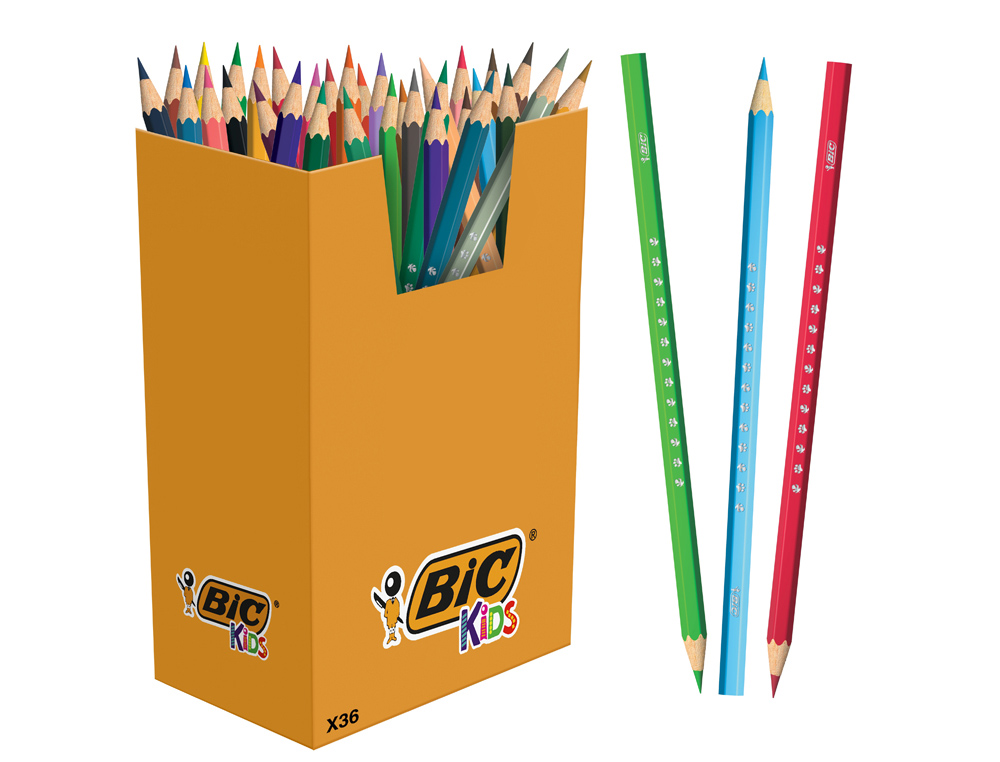 Crayons de couleur bickids assortis pot de 60 reference 301908