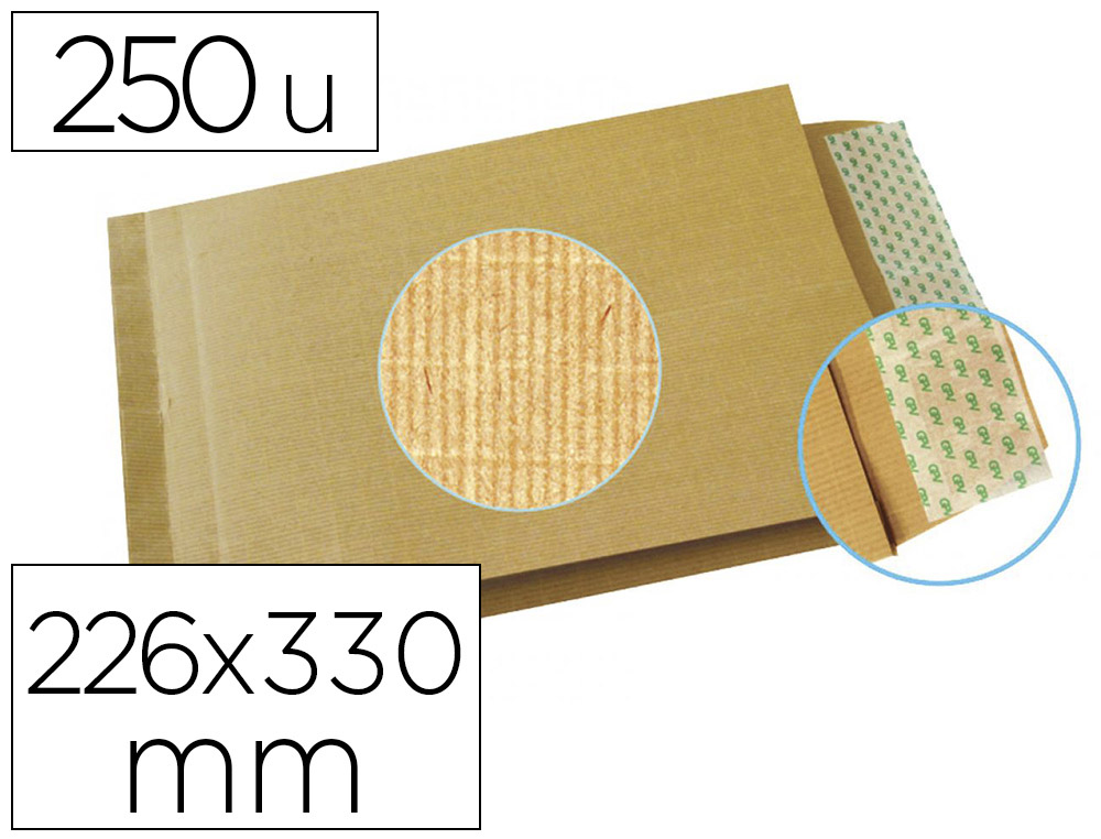 Pochette gpv kraft armé très résistant 120g 24 260x330mm fermeture auto-adhésive à soufflet boîte 250 unités