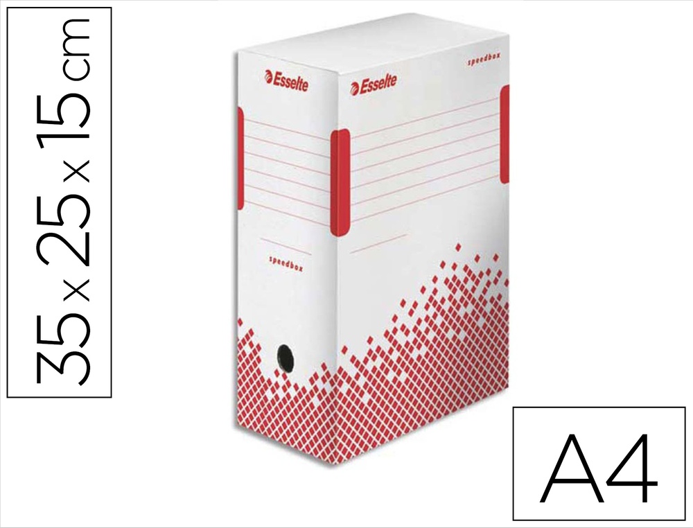 Boîte archives esselte speedbox carton recyclable 350x250mm fond automatique dos 150mm