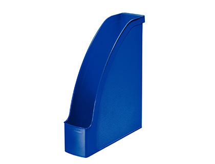 Porte-revues leitz plus polystyrène a4 24x32cm 2 positions verticale ou horizontale 278x78x300mm coloris bleu