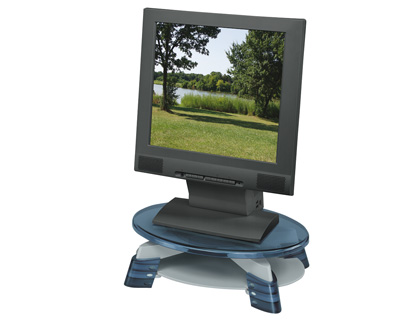 Support moniteur fellowes pivotant écran plat espace range-papiers plateforme tournante hauteur réglable maximum 14kg
