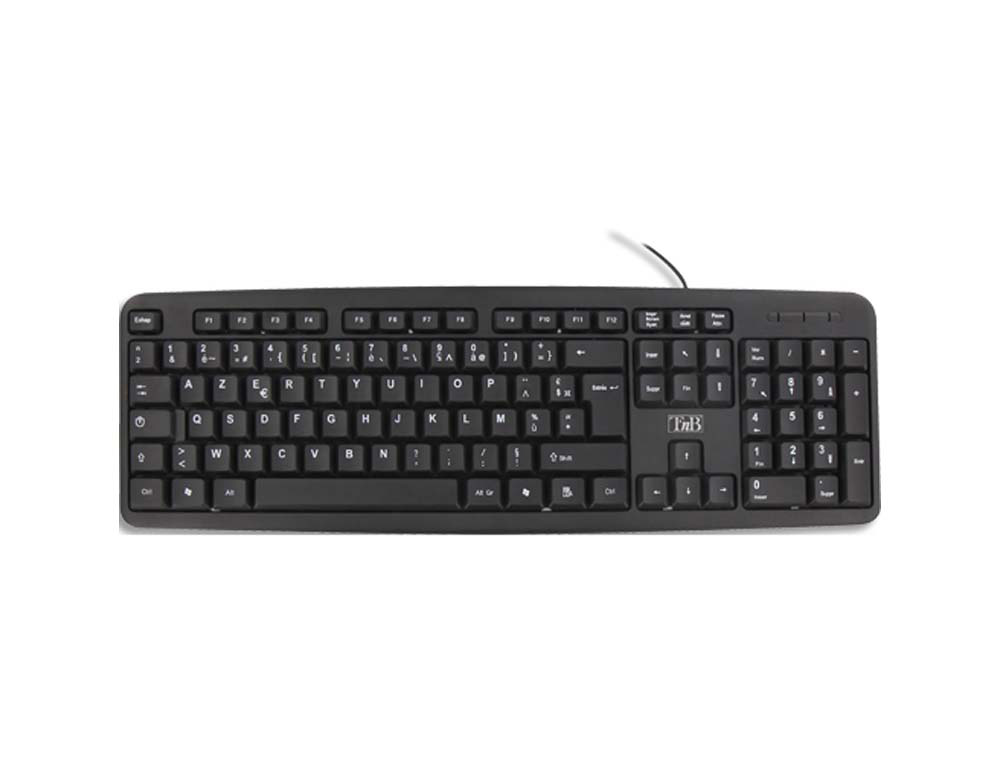 Clavier filaire t'nb streamline connexion usb compatible pc/m ac compact touches confortables