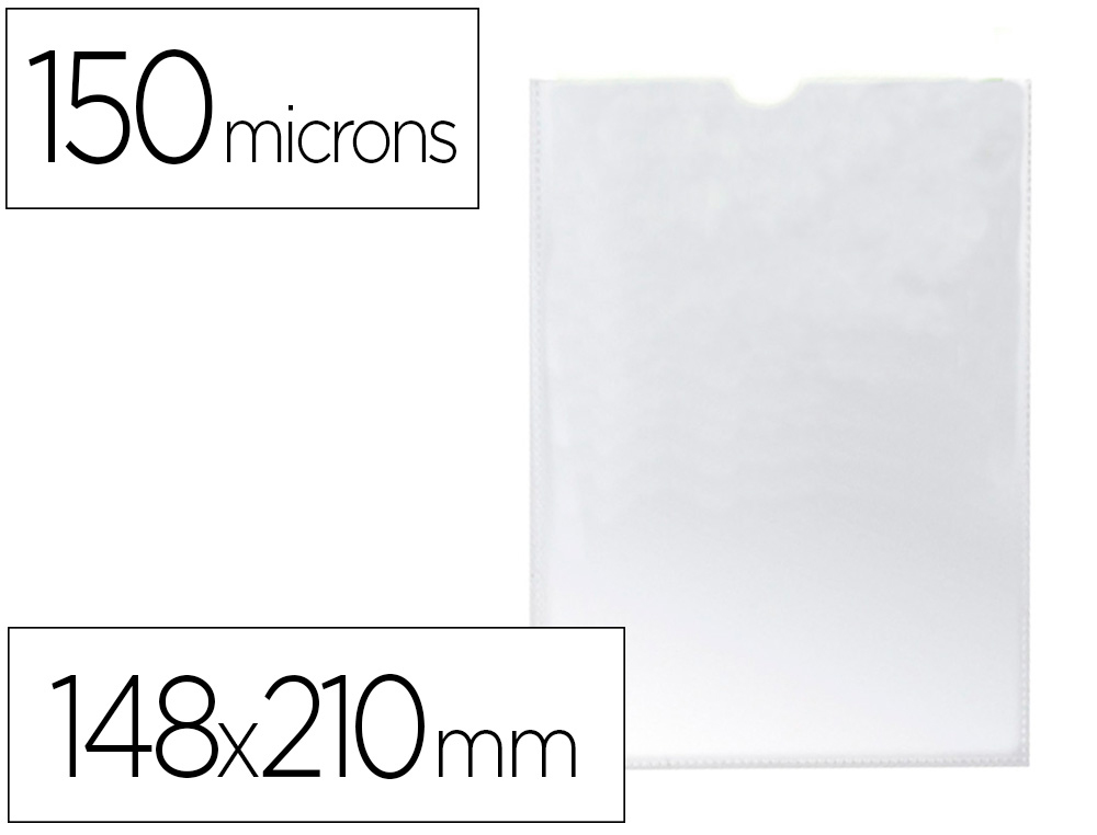 Étui protection q-connect pvc transparent 14/100e a5 210x148mm contour soudé en u